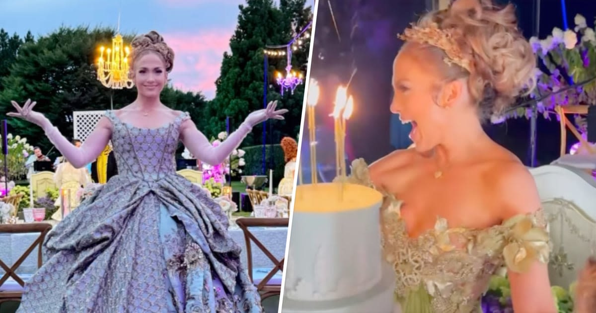 J.Lo posts from her 'Bridgerton'-themed 55th birthday party