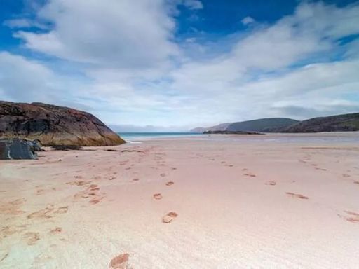 Beach with pink sand named most beautiful in UK but it's not easy to get to