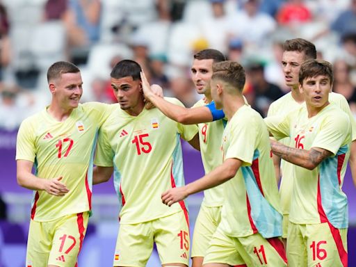 Spain men’s side cruise into Olympics quarter-finals with goals from Euro 2024 winners