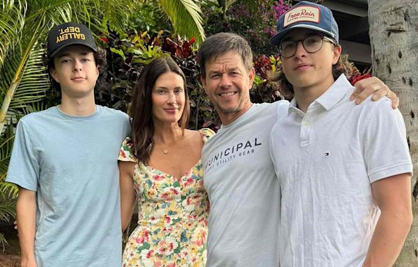 Mark Wahlberg and Rhea Durham's Sons Stand Taller Than Their Parents in New Family Vacation Photo: 'My Boys'