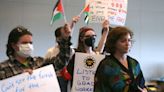 Students' protest at Regents meeting calls for divestment from Israel, end of grad student fees