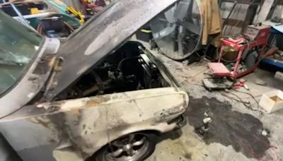 Family in “survival mode” after father and son catch fire in car repair explosion