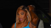 Serena Williams Electrifies in a Blue Bodycon Minidress and Nude-Colored Sandals at Carbone Beach