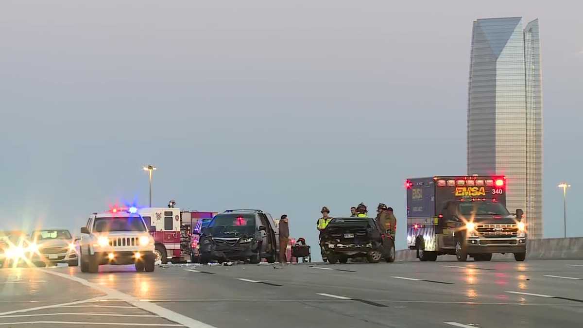 Multi-vehicle crash briefly slows down traffic on eastbound I-40 in OKC
