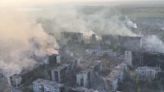 Rare drone video shows scale of destruction in embattled northeast front line town - The Morning Sun