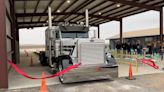 With a big rig as a blade, Loraine inspection station celebrates grand opening
