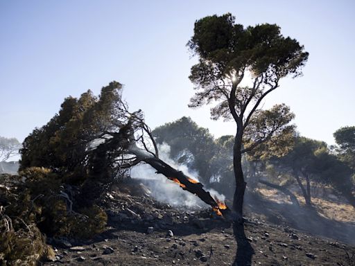 Firefighters battle wildfires on 2 Greek islands as premier warns of a dangerous summer