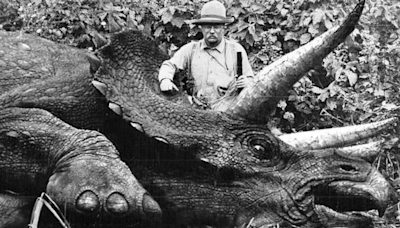 Fact Check: Photo Allegedly Shows Theodore Roosevelt Posing with Last Triceratops. Here's How It Was Made