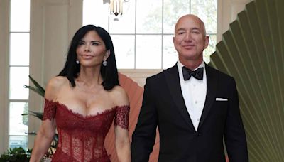 Lauren Sánchez, in 'Shattered Glass,' and Fiancé Jeff Bezos Make Their Met Gala Debut