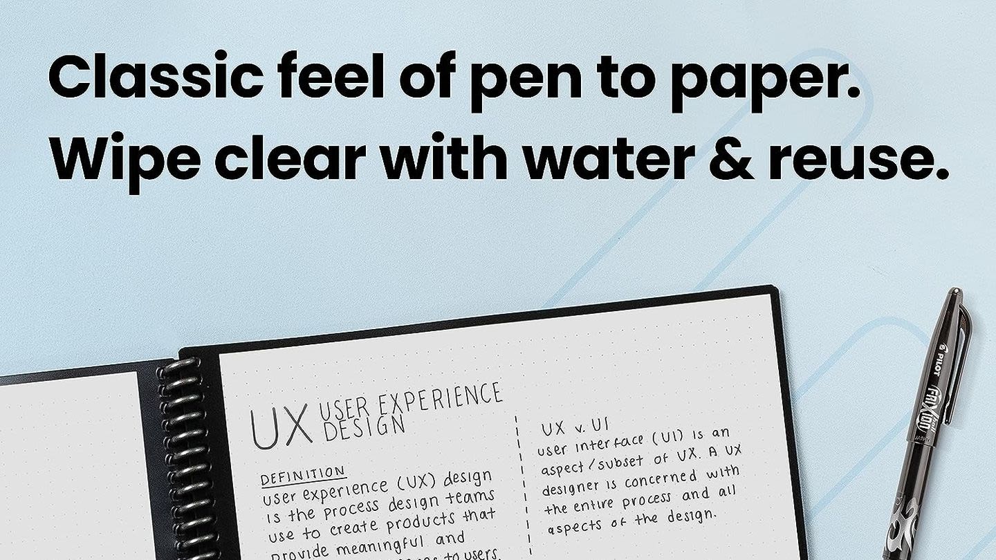 This "Smart" Notebook Connects to Their Devices, Then Wipes Clean With Water for Reuse
