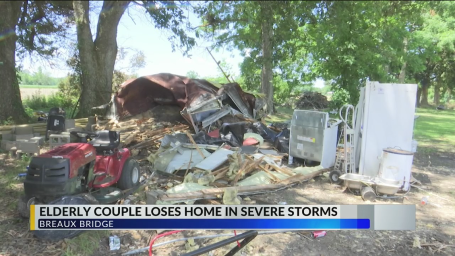 Elderly Breaux Bridge couple hope to rebuild after severe storms destroyed home