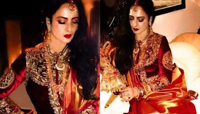 Rekha's enchanting outfit at the Ambani Wedding: A masterpiece by Manish Malhotra | The Times of India