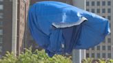 Good Question: What is the large item covered by a blue tarp on High Street in Lexington?