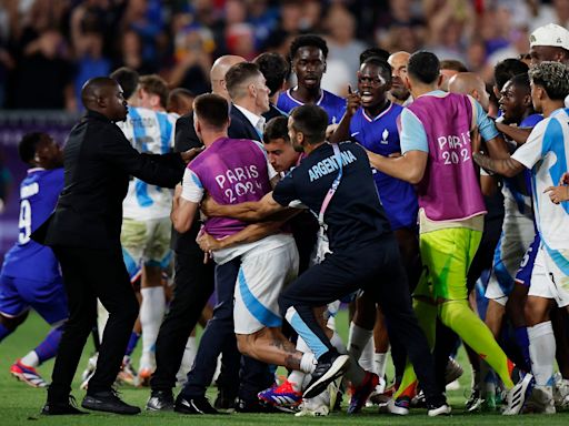 France and Argentina clash at final whistle of Olympic grudge match