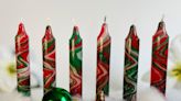 For a holiday craft that creates light, try making marbled candles by hand