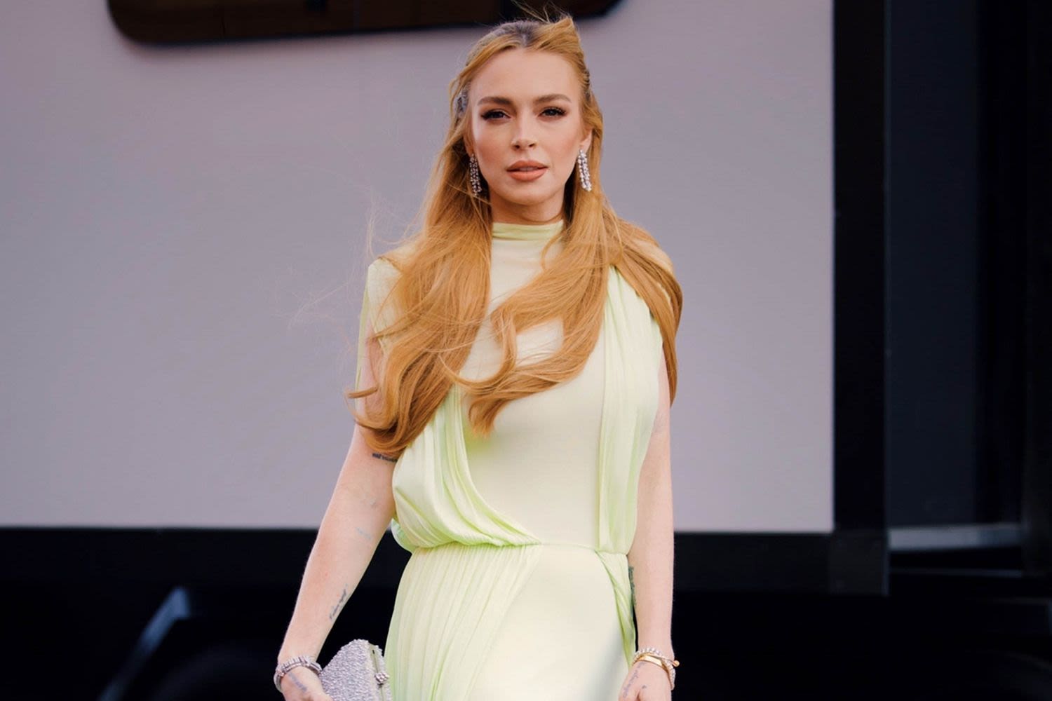 Lindsay Lohan Looks Goddess-Like in Ethereal Gown and Show-Stopping Glam as She Promotes 'Freakier Friday'