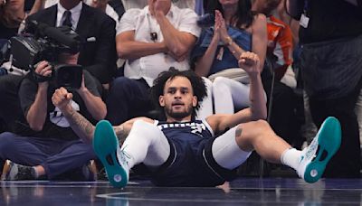 NBA playoffs: Standout Mavericks rookie Dereck Lively II leaves Game 3 vs. Timberwolves after violent knee to head
