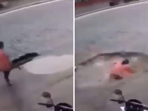 Video claims to show woman falling into sinkhole at Rampath, Ayodhya. Here’s the truth