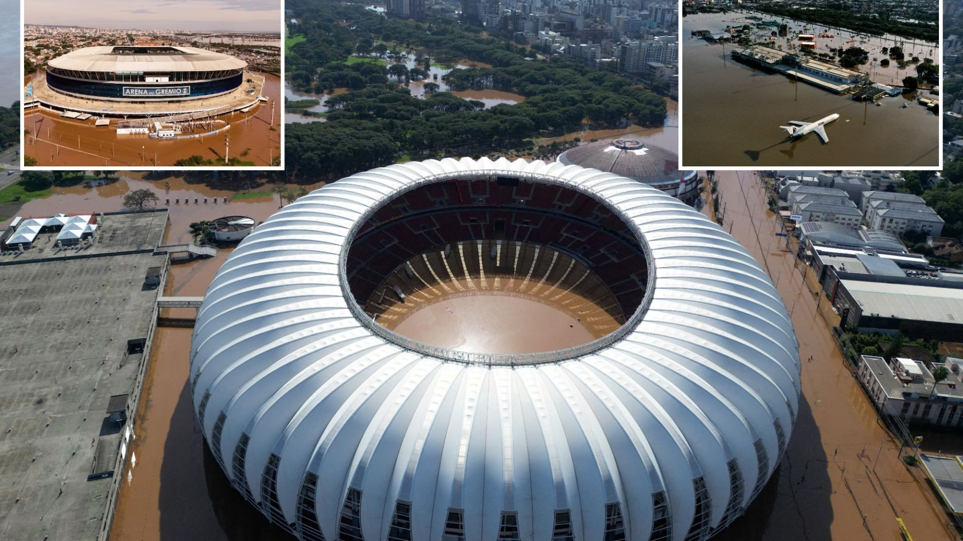 Vid shows World Cup stadium left flooded & ABANDONED after rain swamps Brazil