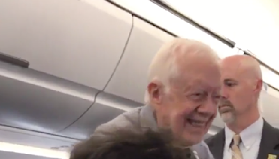 Jimmy Carter shook hands with everyone on his Atlanta to DC flight