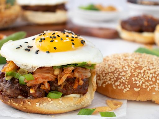 Sweet And Spicy Glazed Korean BBQ Burger Recipe