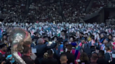 Crowd cheers as band plays at Fresno State's Chicano/Latino Commencement Celebration