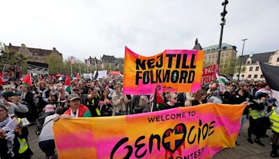 Thousands of pro-Palestinian protesters march in Malmo against Israel’s Eurovision participation