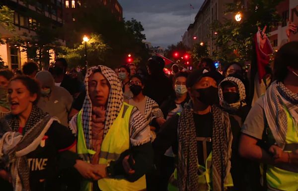 DC police clear pro-Palestinian demonstration on George Washington University campus; 1 arrest made