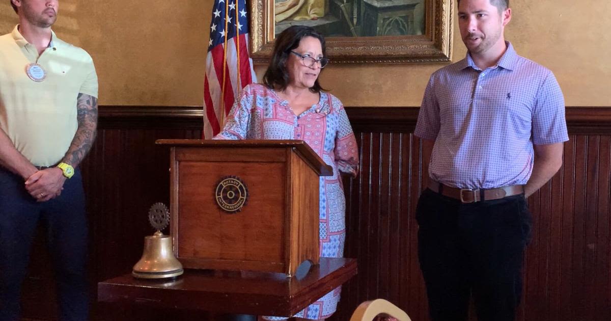 Drake Lanier sworn in as Wallace Rotary President with plans to establish a scholarship to honor the late Ken Wilson