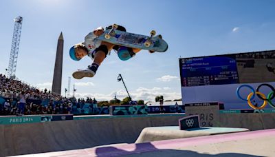 Skateboarding-Athletes make sweet music on their boards at Paris Games