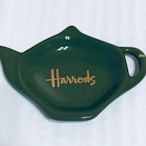 英國 Harrods 哈洛氏 軍綠色 墨綠色 夜幕綠 茶包盤 茶包碟 下午茶 杯盤 盤子 碟子
