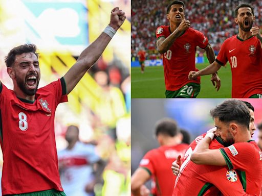 ...Portugal player ratings vs Turkey: Manchester's finest! Bruno Fernandes & Bernardo Silva dominate as Cristiano Ronaldo shows his selfless side to book Euro 2024 knockout spot...