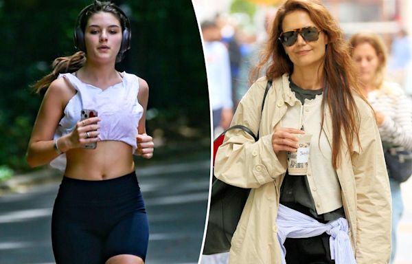 Suri Cruise, 18, goes for a run in Central Park before dinner with mom Katie Holmes