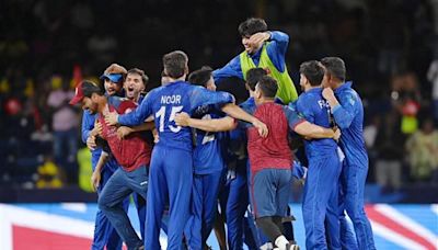 T20 World Cup 2024: Afghanistan players celebrate DJ Bravo style, dance to ‘Champion’ song after historic victory against Australia