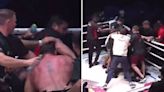 Watch shocking moment mass brawl erupts in boxing ring after fight