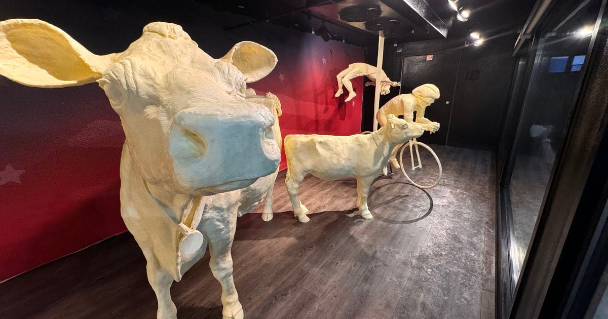Iconic butter cow display at Ohio State Fair honors athletes
