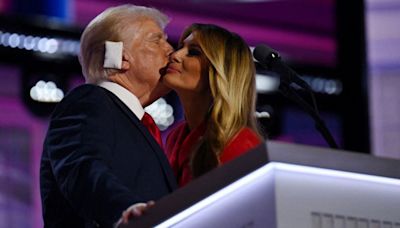 Hug & kiss, but no speech: Melania Trump makes rare appearance but just to watch Trump