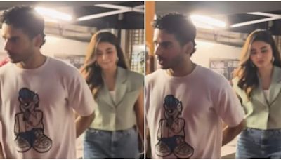 Ishaan Khatter and rumored girlfriend Chandni Bainz leave hand-in-hand post dinner date; WATCH