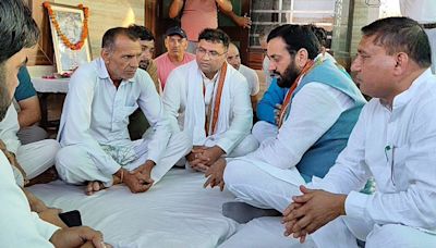 Haryana CM Nayab Singh Saini visits martyr Pradeep’s kin