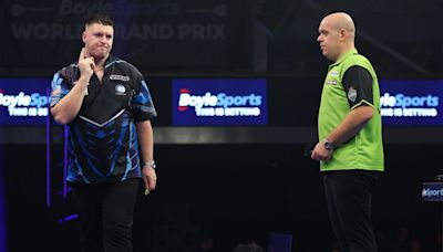 Darts results: Michael van Gerwen fails to win a leg in a whitewash defeat to Daryl Gurney at the World Grand Prix