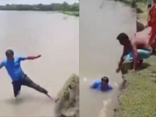 Assam Floods: TV Journalist Loses Balances, Falls Into River While Live Reporting; Rescued By People Later