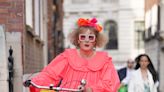 Sir Grayson Perry dons neon, tiered baby-doll dress for Spectator summer party