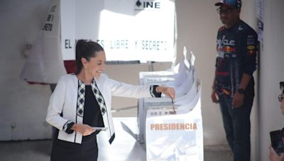 Claudia Sheinbaum, candidata presidencial de Morena, emite su voto en estas elecciones del 2 de junio
