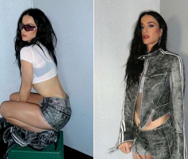 Katy Perry Turns Up the Heat in Sexy Leather Hot Pants and Biker Jacket: 'Feelin Crate'