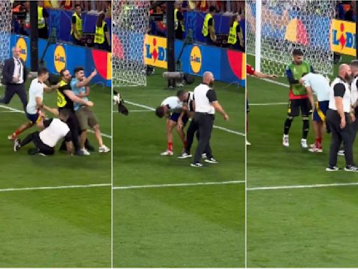 Peligra para la final: Morata es golpeado por un guardia de seguridad en plena celebración de España - La Tercera