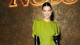 Kendall Jenner Pairs a Chartreuse Dress with Leather Gloves in Dubai