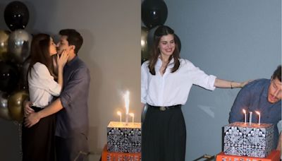 Jogos de tabuleiro, bolo personalizado... Camila Queiroz posta os registros da festa de aniversário de 38 anos do marido, Klebber Toledo