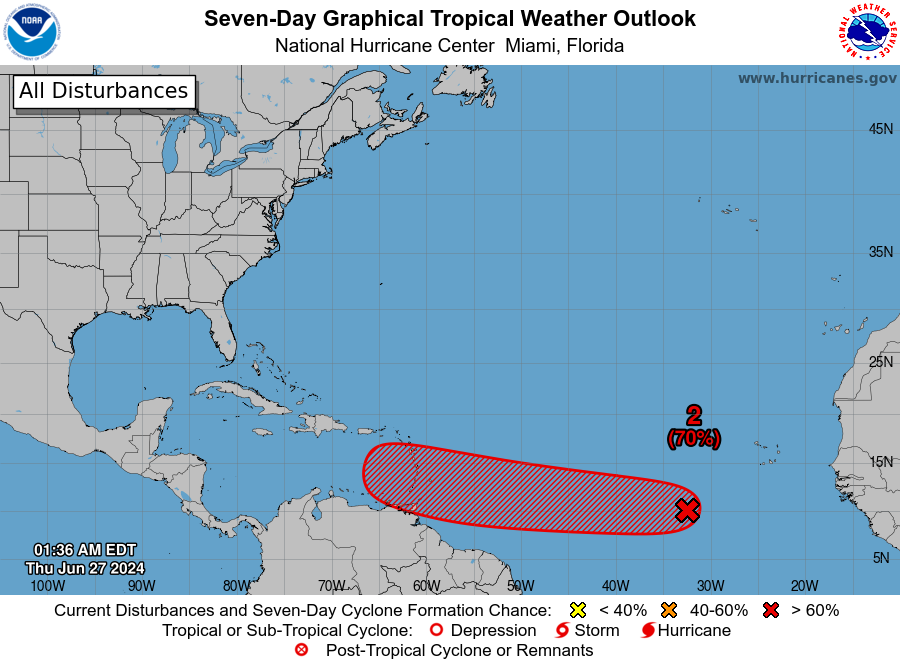 Tropical Storm Beryl could develop this weekend. See spaghetti models for Invest 95L