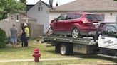 VIDEO: Car crashes into homes after fleeing police