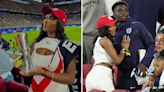 'My baby's baby' - Saka's girlfriend poses with his MOTM trophy after heroics